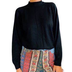 VTG Duvet Black Mock Neck Sweater